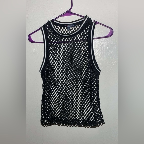 One Clothing Black Mesh Tank Top - Picture 1 of 1